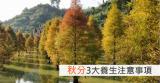 24節氣之一秋分，3大養生注意事項